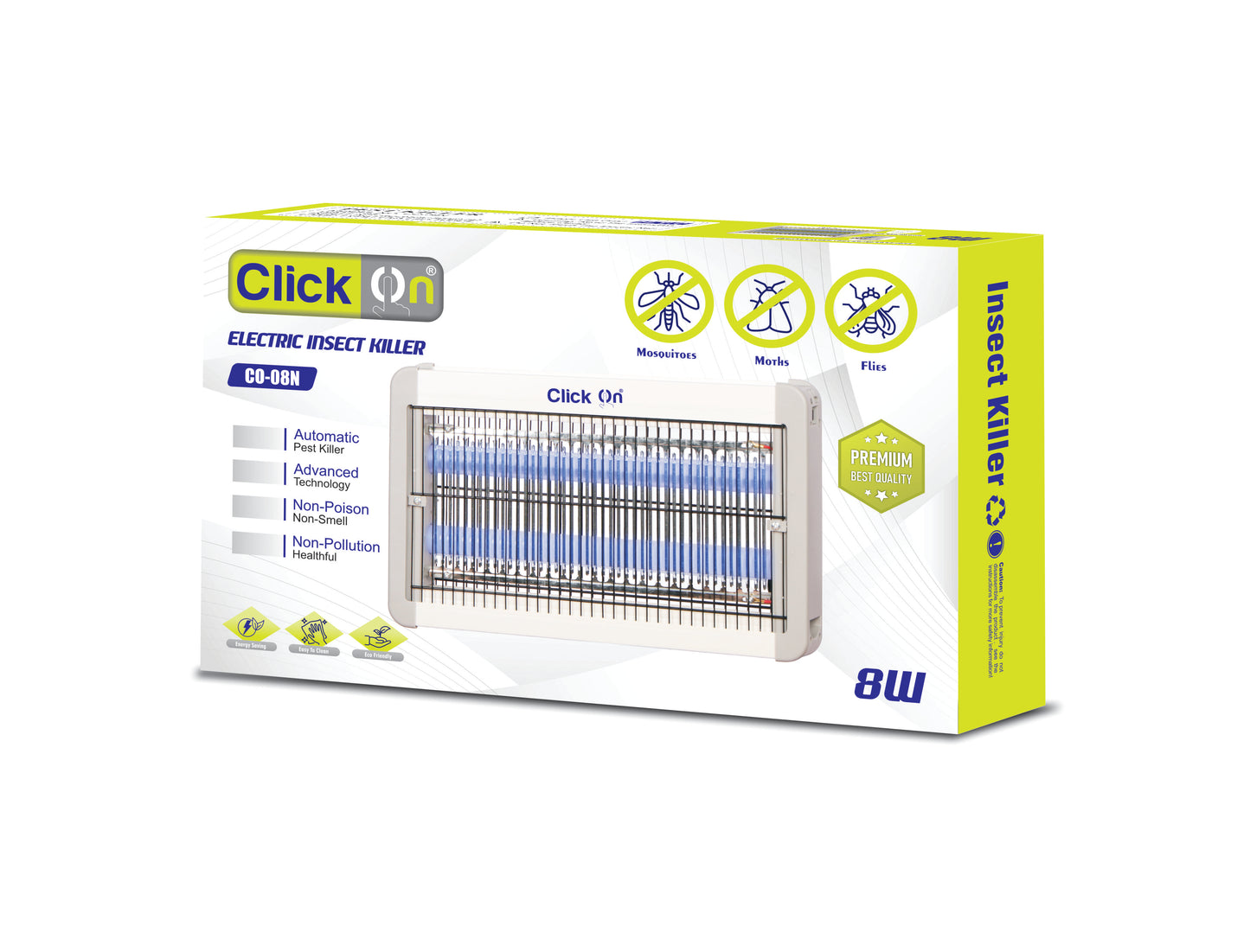 Click On Electric Insect Killer – 8W | Mosquito, Fly & Moth Zapper (Model CO-08N)| Elevé