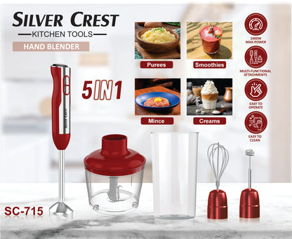 Hand Blender 5-in-1 – 1000W MAX POWER | Multi-Function (Model SC-715) | Elevé