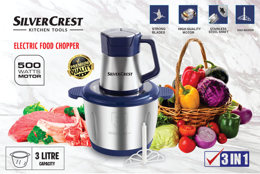 Electric Meat & Vegetables Chopper - 3L Stainless Steel Bowl| Elevé